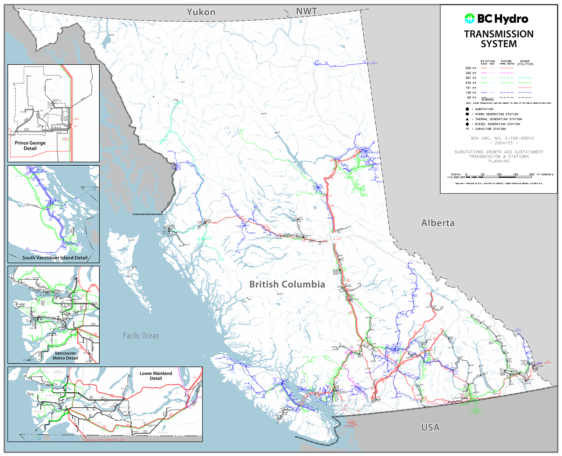 B.C. 省贸易和投资基础设施分布图