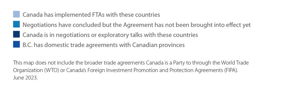 描绘 BC 和加拿大自由贸易协定 - 图例