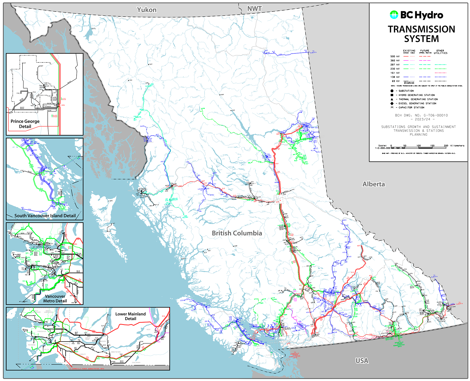 B.C. 省贸易和投资基础设施分布图